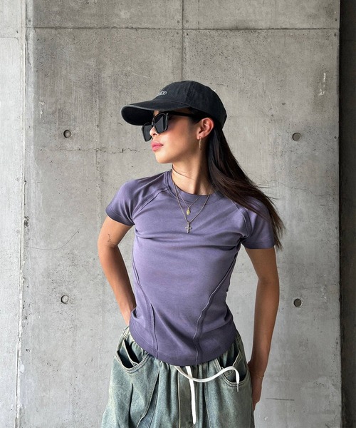 DEFLEXTION（ディフレクション）の「【DEFLEXTION / ディフレクション】Gradation T-shirt / グラデーションTシャツ（Tシャツ/カットソー・レディース・パープル/ブラック・FREE）」の19枚目の写真