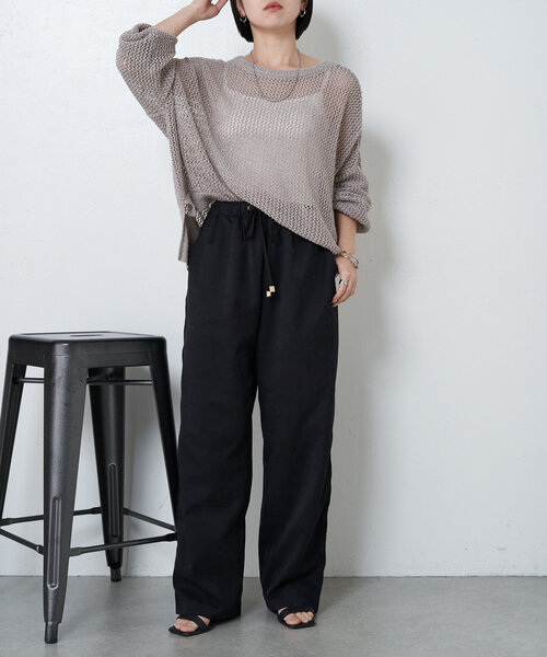 Jena espace merveilleux(ジェナ エスパスメルヴェイユ)の「パイピングイージーパンツ(その他パンツ・レディース・ベージュ/ブラック/カーキ・FREE)」の4枚目の写真