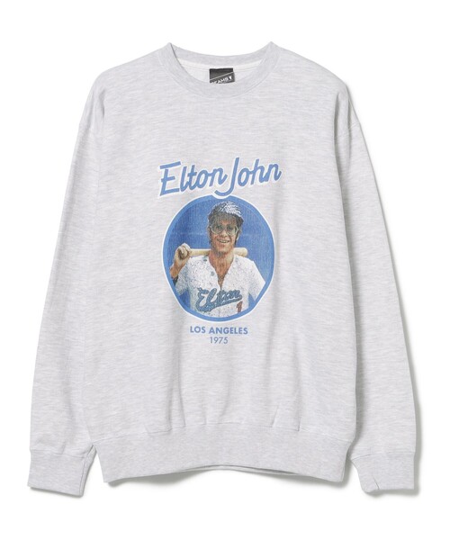 BEAMS T(ビームスティー)の「BEAMS T / ELTON JOHN CREW SWEAT(スウェット・メンズ・ライトグレー/ブラック・S/M/L/XL)」の13枚目の写真