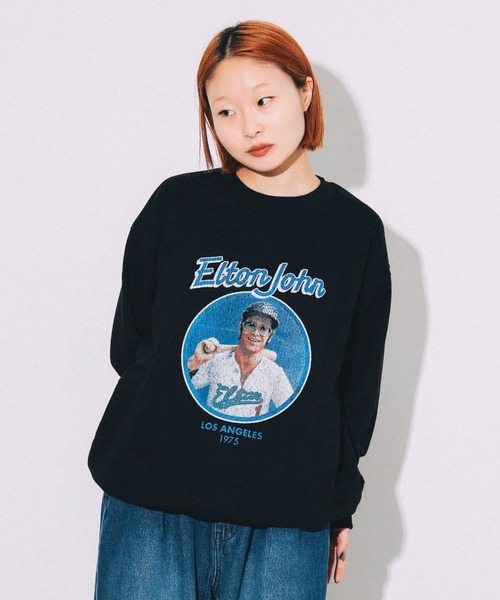 BEAMS T(ビームスティー)の「BEAMS T / ELTON JOHN CREW SWEAT(スウェット・メンズ・ライトグレー/ブラック・S/M/L/XL)」の14枚目の写真