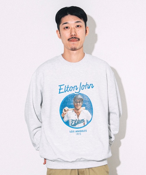 BEAMS T(ビームスティー)の「BEAMS T / ELTON JOHN CREW SWEAT(スウェット・メンズ・ライトグレー/ブラック・S/M/L/XL)」の12枚目の写真