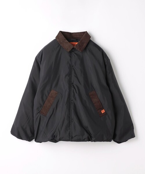 UNIVERSAL OVERALL（ユニバーサルオーバーオール）の「【別注】＜UNIVERSAL OVERALL＞コーデュロイ パファージャケット / キッズ 140cm-160cm（ブルゾン・キッズ・オリーブ/ブラック・L(160cm)/M(140-150cm)）」の2枚目の写真