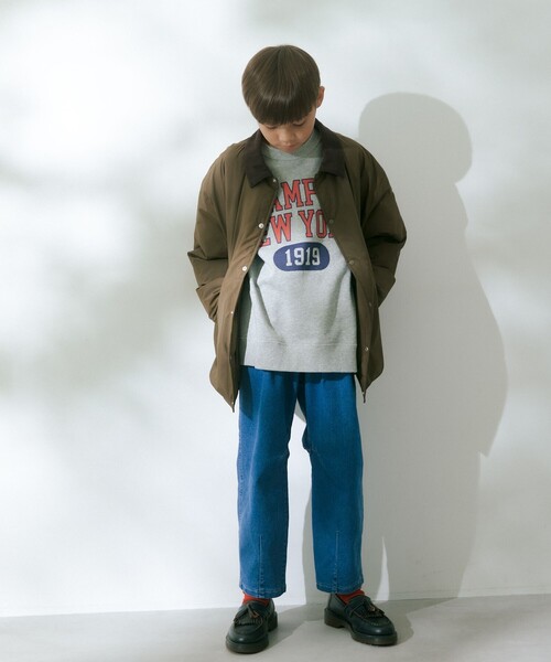 UNIVERSAL OVERALL（ユニバーサルオーバーオール）の「【別注】＜UNIVERSAL OVERALL＞コーデュロイ パファージャケット / キッズ 140cm-160cm（ブルゾン・キッズ・オリーブ/ブラック・L(160cm)/M(140-150cm)）」の3枚目の写真