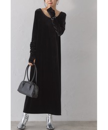 【ZOZO限定】ベロアバレエネックワンピース