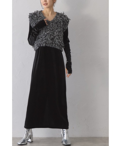 ZOZO限定】ベロアバレエネックワンピース（ワンピース）｜&. NOSTALGIA