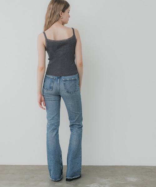 coca（coca）（コカ）の「レースリブキャミソール（キャミソール・レディース・チャコール/ホワイト・M/L/S）」の8枚目の写真