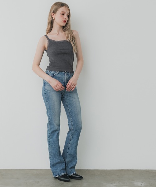 coca（coca）（コカ）の「レースリブキャミソール（キャミソール・レディース・チャコール/ホワイト・M/L/S）」の13枚目の写真