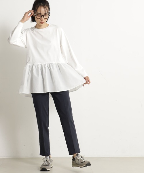 FOUND GOOD（ファウンドグッド）の「フハクキリカエレイヤードロンT（Tシャツ/カットソー・レディース・ホワイト系5/ブラック・M/S/L）」の3枚目の写真