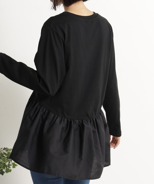 FOUND GOOD（ファウンドグッド）の「フハクキリカエレイヤードロンT（Tシャツ/カットソー・レディース・ホワイト系5/ブラック・M/S/L）」の8枚目の写真