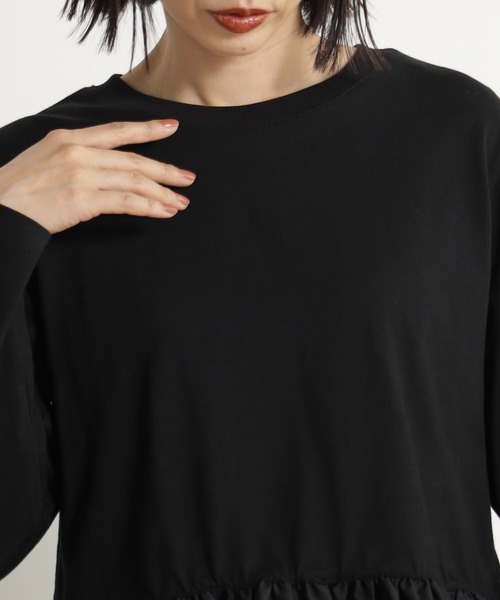 FOUND GOOD（ファウンドグッド）の「フハクキリカエレイヤードロンT（Tシャツ/カットソー・レディース・ホワイト系5/ブラック・M/S/L）」の9枚目の写真