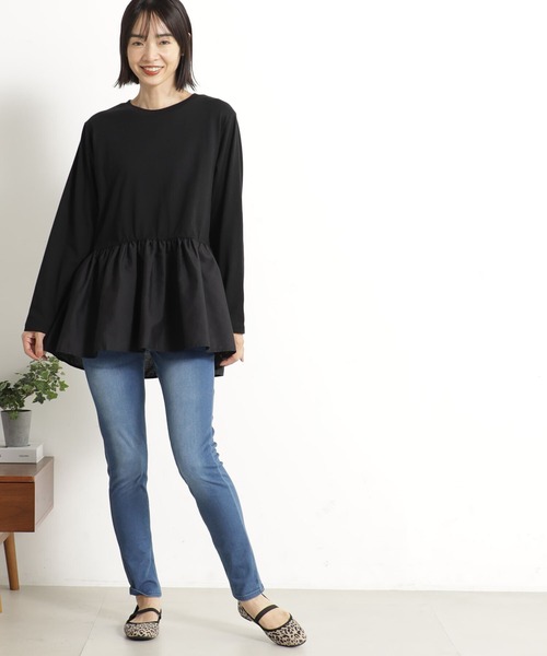 FOUND GOOD（ファウンドグッド）の「フハクキリカエレイヤードロンT（Tシャツ/カットソー・レディース・ホワイト系5/ブラック・M/S/L）」の10枚目の写真