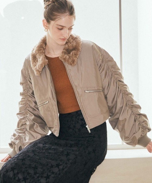 archives（アルシーヴ）の「２ｗａｙボアカラーＭＡ１（MA-1・レディース・モカ/アイボリー/ブラック・MEDIUM）」の17枚目の写真