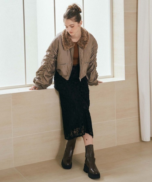 archives（アルシーヴ）の「２ｗａｙボアカラーＭＡ１（MA-1・レディース・モカ/アイボリー/ブラック・MEDIUM）」の20枚目の写真