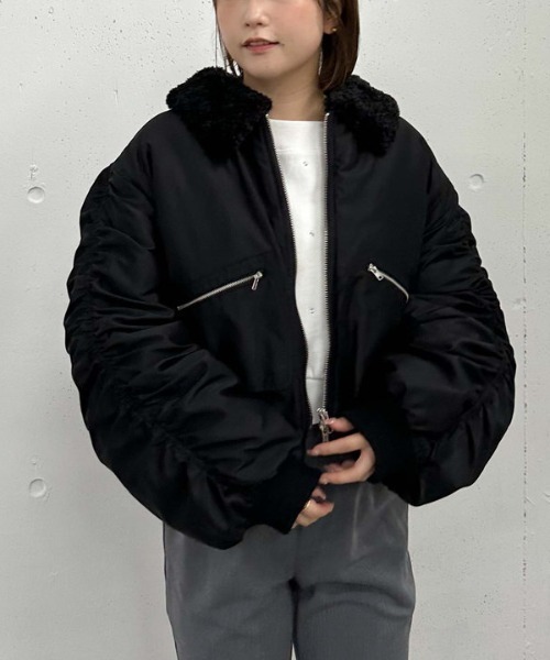 archives（アルシーヴ）の「２ｗａｙボアカラーＭＡ１（MA-1・レディース・モカ/アイボリー/ブラック・MEDIUM）」の9枚目の写真