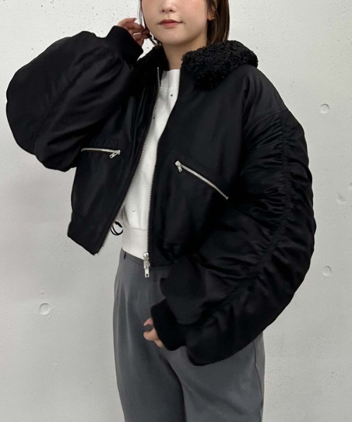 archives（アルシーヴ）の「２ｗａｙボアカラーＭＡ１（MA-1・レディース・モカ/アイボリー/ブラック・MEDIUM）」の10枚目の写真