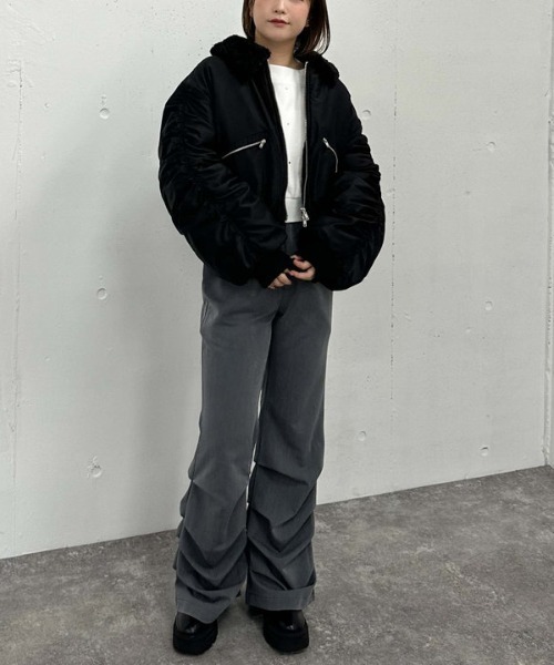 archives（アルシーヴ）の「２ｗａｙボアカラーＭＡ１（MA-1・レディース・モカ/アイボリー/ブラック・MEDIUM）」の12枚目の写真