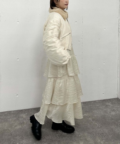 archives（アルシーヴ）の「２ｗａｙボアカラーＭＡ１（MA-1・レディース・モカ/アイボリー/ブラック・MEDIUM）」の7枚目の写真