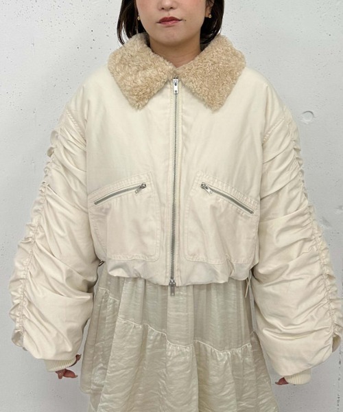 archives（アルシーヴ）の「２ｗａｙボアカラーＭＡ１（MA-1・レディース・モカ/アイボリー/ブラック・MEDIUM）」の16枚目の写真