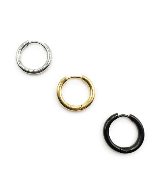 Import & Select(インポートアンドセレクト)の「KISHOKACHI 希少価値 シンプルクリッカーステンレスピアス 内径17mm(ピアス(片耳用)・メンズ・ブラック/シルバー/ゴールド・FREE)」の16枚目の写真