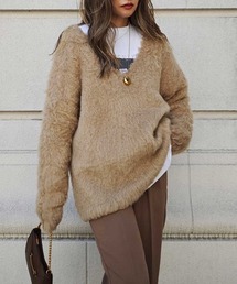 esutoreja | Vネックモヘアニット(ニット/セーター)