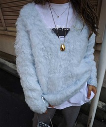 esutoreja | Vネックモヘアニット(ニット/セーター)