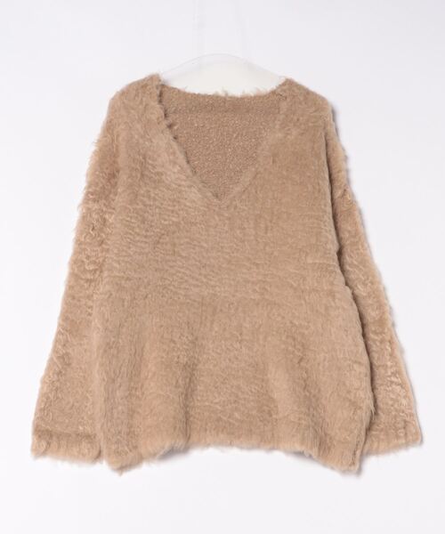 esutoreja（エストレジャ）の「Vネックモヘアニット（ニット/セーター・レディース・ベージュ/ブルー/チャコール・FREE）」の6枚目の写真
