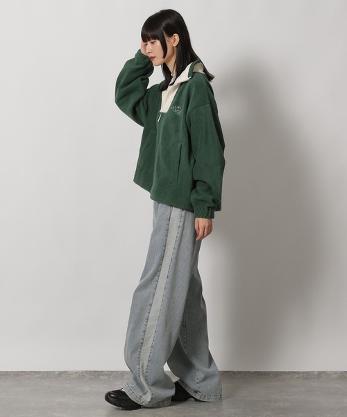 LAKOLE（ラコレ）の「刺繍ロゴフリースジャケット / 231681（その他アウター・レディース・グリーン/アイボリー/ネイビー・FREE）」の10枚目の写真