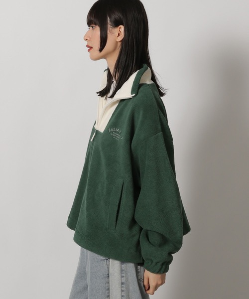 LAKOLE（ラコレ）の「刺繍ロゴフリースジャケット / 231681（その他アウター・レディース・グリーン/アイボリー/ネイビー・FREE）」の12枚目の写真