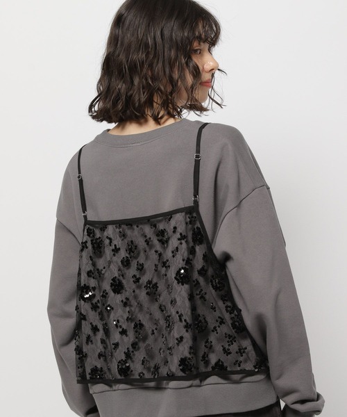 niko and...(ニコアンド)の「2WAYスパンコールキャミソール(キャミソール・レディース・ブラック/アイボリー・FREE)」の9枚目の写真