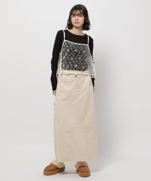 niko and...(ニコアンド)の「2WAYスパンコールキャミソール(キャミソール・レディース・ブラック/アイボリー・FREE)」の10枚目の写真