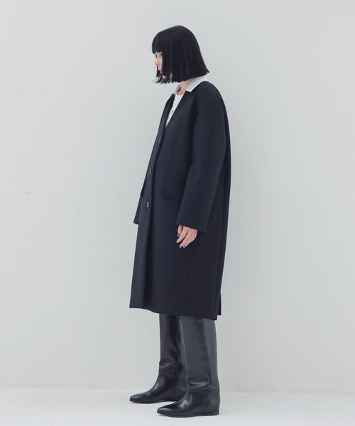 venit（ヴェニット）の「VENIT / bonding collor coat(ボンディングカラーコート)（その他アウター・レディース・ブラック・38）」の2枚目の写真