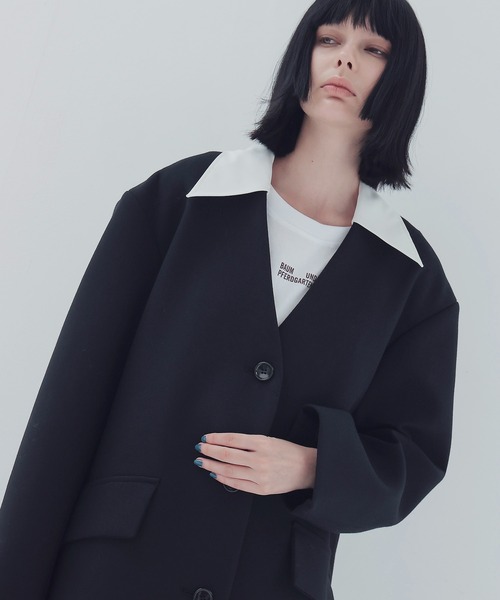venit（ヴェニット）の「VENIT / bonding collor coat(ボンディングカラーコート)（その他アウター・レディース・ブラック・38）」の4枚目の写真