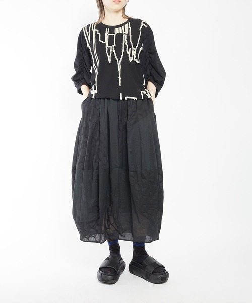 gomme（ゴム）の「塩縮ドットローン コクーンスカート（スカート