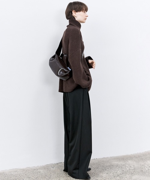 tageechita（タジチタ）の「「tageechita」ルーズシルエット ストライプワイドトラウザーズ（スラックス・レディース・グレー/ブラック・XS/S/M/L）」の7枚目の写真