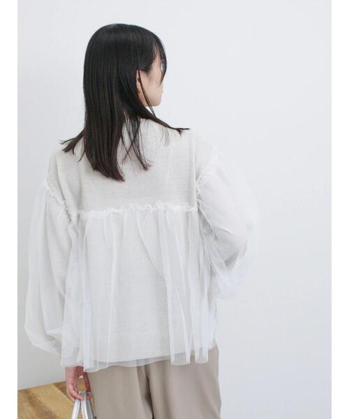 Samansa Mos2 blue(サマンサモスモスブルー)の「チュールドッキングラメニットプルオーバー(ニット/セーター・レディース・ブラック/キナリ/モカ・F)」の22枚目の写真