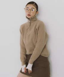 HANNE | ジップアップタートルネックニットプルオーバー(ニット/セーター)