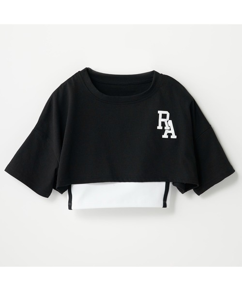 repipi armario（レピピ アルマリオ）の「repipi armario/レピピアルマリオ キッズ ショート丈 パッド付き スポブラ キャミソール ブラジャー 半袖 Tシャツ セットアイテム（Tシャツ/カットソー・キッズ・ホワイト/ブラック・170cm/150cm/160cm/140cm）」の7枚目の写真