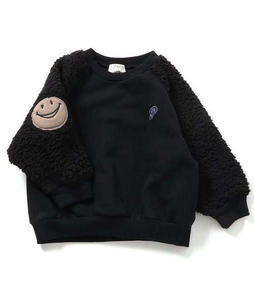 F.O.KIDS（エフオーキッズ）の「袖ボアFOスマイルパッチトレーナー（スウェット・キッズ・ブラック/ブルー/キナリ/ラベンダー・80/90/100/110/120/130/140）」の10枚目の写真