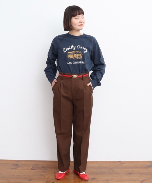 CHILD WOMAN(チャイルドウーマン)の「強撚ツイル マーベルトストレートパンツ(その他パンツ・レディース・ブラウン/ネイビー・36/38)」の22枚目の写真