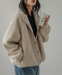 AMELY（エミリー）の「異素材切替 スタンドネック ボアジャケット（その他アウター）」