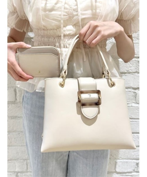 SAMANTHAVEGA(サマンサベガ)の「ライトプレーンベルトハンドバッグ(ハンドバッグ・レディース・ベージュ/オフホワイト/グレー・FREE)」の1枚目の写真