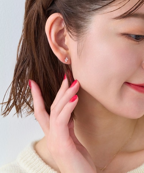 Phoebe(フィービィー)の「【K10】ツインバケットピアス/BOX付き(ピアス(両耳用)・レディース・イエローゴールド/ピンクゴールド・FREE)」の4枚目の写真