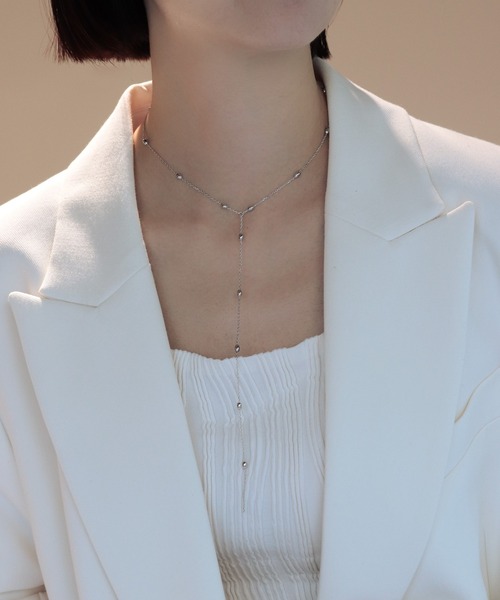 bonu.(ボヌ)の「【silver925】Y字ボールネックレス(ネックレス・レディース・シルバー/ゴールド・FREE)」の1枚目の写真