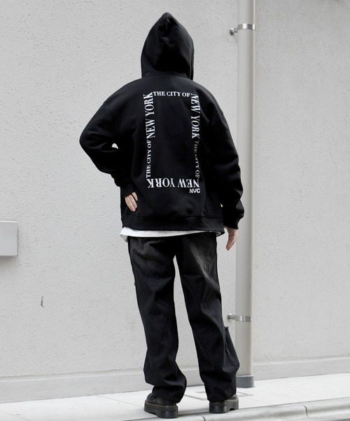 タグ無し未使用 PGG フルジップ長袖パーカー (6)黒白 文字プリント タグ無し未使用 PGG フルジップ長袖パーカー (6)黒白 文字