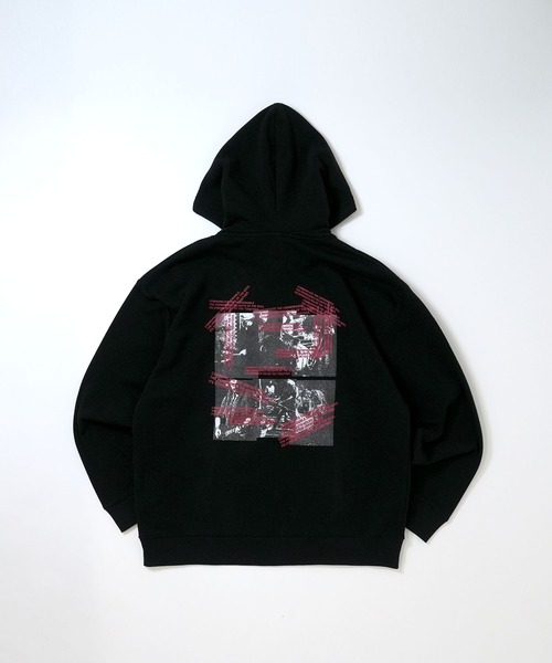 セール】graphic logo back print full zip hoodie/グラフィック
