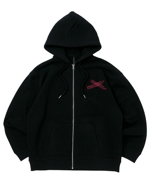 セール】graphic logo back print full zip hoodie/グラフィック