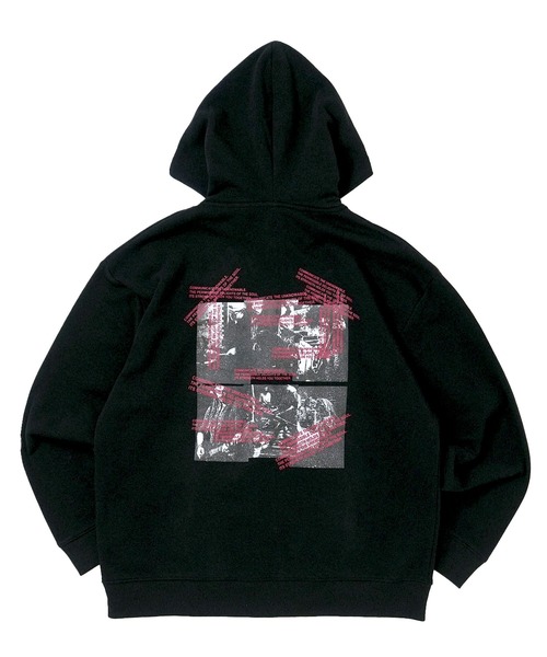 タグ無し未使用 PGG フルジップ長袖パーカー (6)黒白 文字プリント タグ無し未使用 PGG フルジップ長袖パーカー (6)黒白 文字プリント