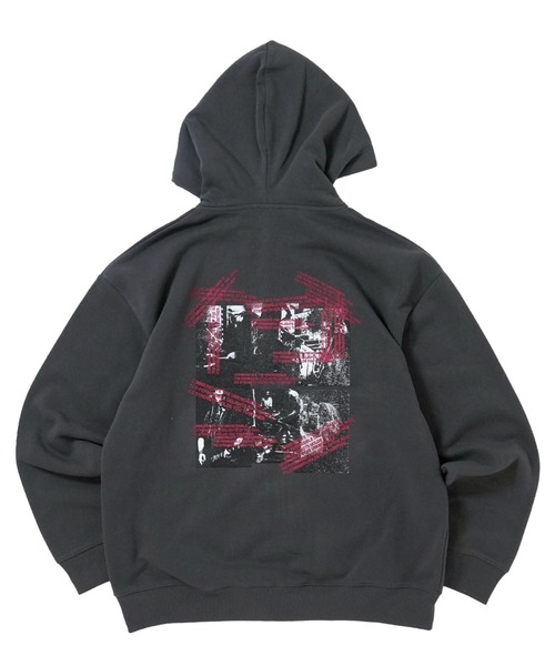 タグ無し未使用 PGG フルジップ長袖パーカー (6)黒白 文字プリント タグ無し未使用 PGG フルジップ長袖パーカー (6)黒白 文字