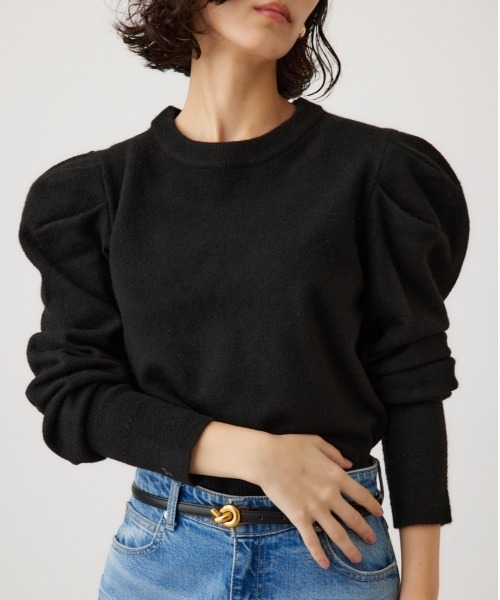 crie conforto（クリーコンフォルト）の「タックスリーブニット　長袖 / 冬服（ニット/セーター・レディース・オフホワイト/グレー/ブラック・FREE）」の3枚目の写真