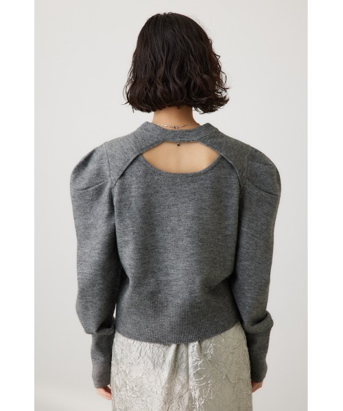 crie conforto（クリーコンフォルト）の「タックスリーブニット　長袖 / 冬服（ニット/セーター・レディース・オフホワイト/グレー/ブラック・FREE）」の6枚目の写真